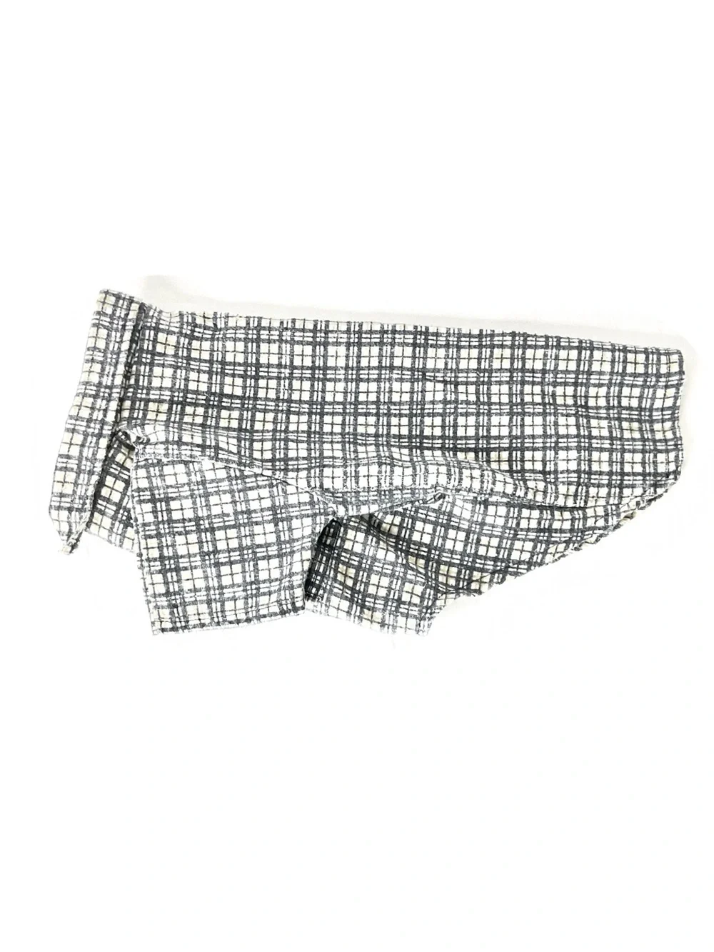 Plaid Navy and White Dog Shirt with Collar